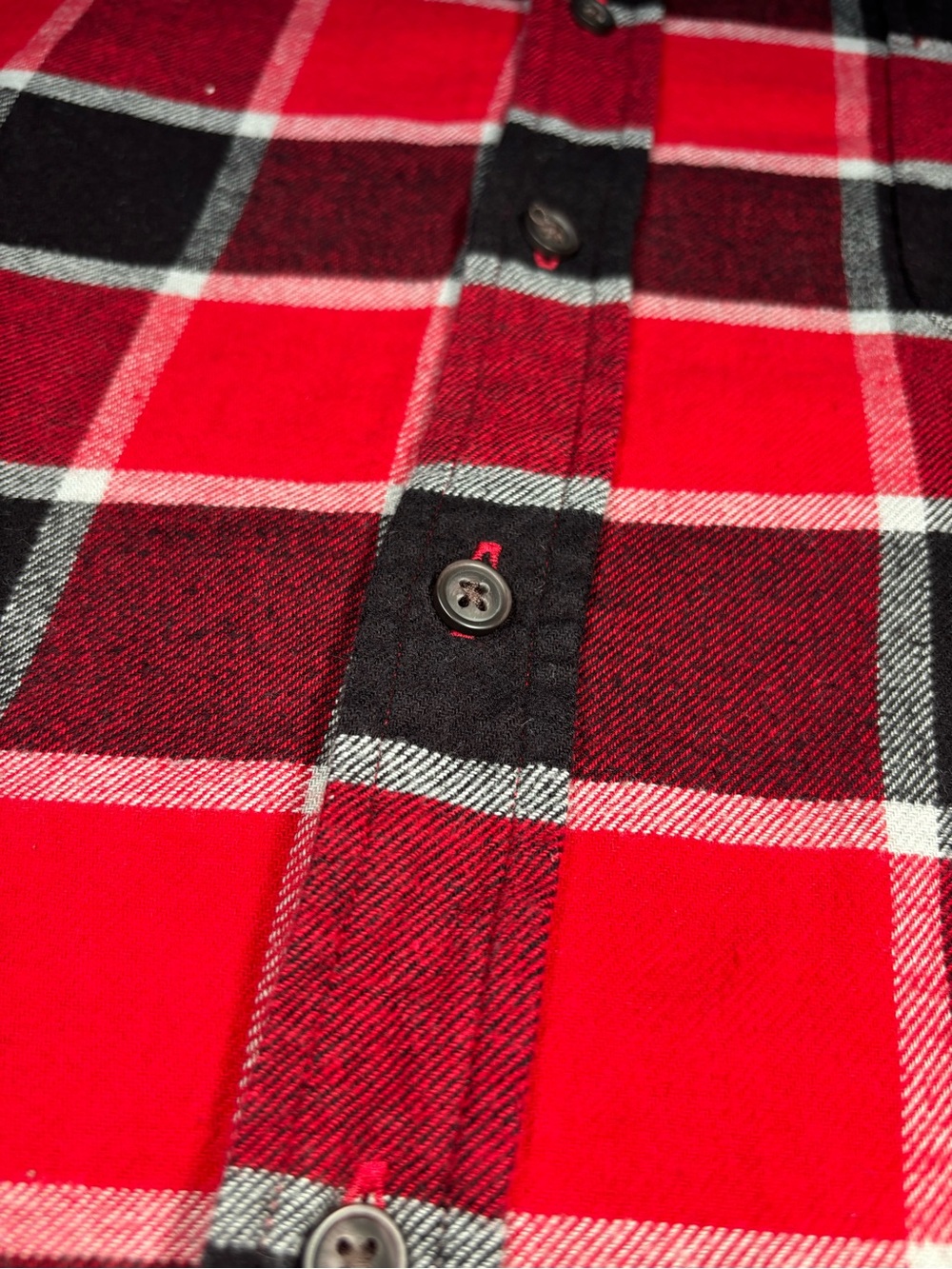 Croft & Barrow Red Plaid Button-Down Flannel Shirt 100% Cotton - Picture 8 of 9